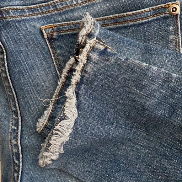 Lila Ryan Jeans Skinny Dark Blue Marina Raw Zipper Hem Mid-Rise Denim Size 29 - Picture 3 of 8